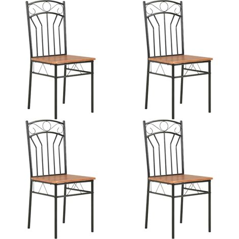 vidaXL Sillas de comedor 4 unidades MDF marrón (1/4)