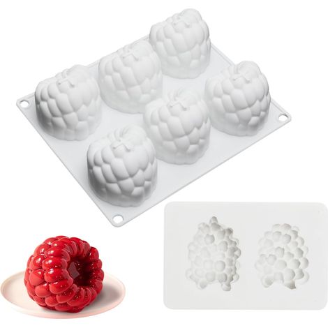 Ensemble de 8 moules en silicone pour pâtisserie, moule à mûre en silicone de qualité alimentaire pour chocolat et mousse, moule antiadhésif pour gâteaux et desserts - FY - (1/5)