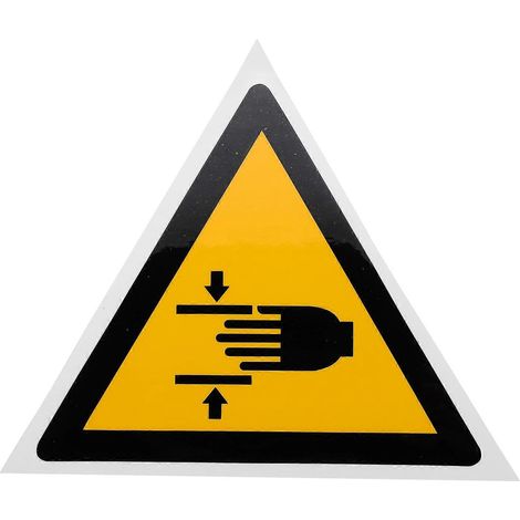 1 autocollant d'avertissement « risque d'écrasement des mains » pour équipement-10.00X10.00X0.20CM-Black (1/3)