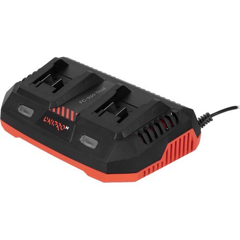 Cargador Dnipro-M FC-230 Dual 20V, 3.0A, Carga Rápida, Indicador de Carga, Montaje en Pared, Carga Baterías Li-Ion de 2 a 8 Ah, 230V (1/5)