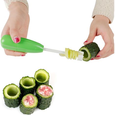Lot de 4 pièces coupe-légumes en spirale à tête interchangeable, outil à creuser pour légumes, accessoire de cuisine pratique (1/5)
