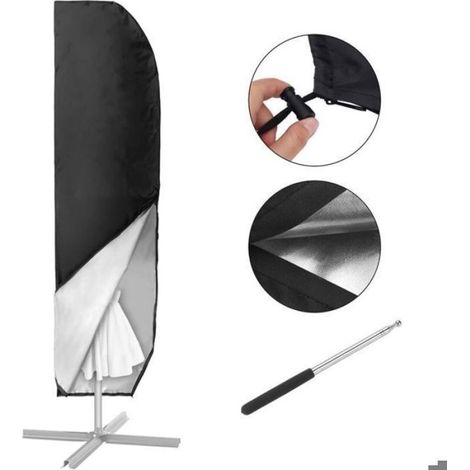 Housse de protection pour parasol déporté - 265x40x70 cm - Oxford 420D - Imperméable - Anti-UV - Anti-poussière (1/4)