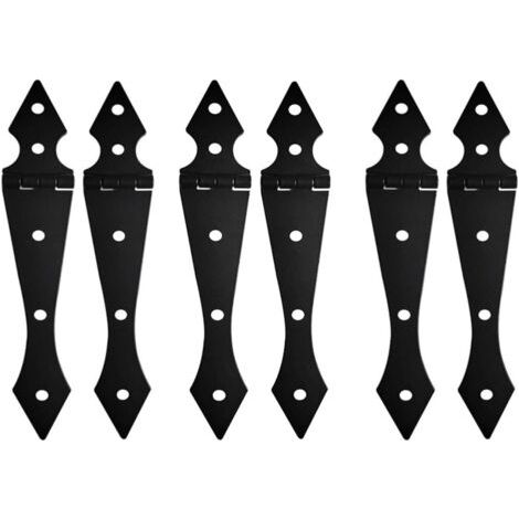 Cerniere resistenti per recinzioni - adatte a diverse porte, armadi, scatole, ecc. - Confezione da 6, nere, 5 x 3,7 cm (1/4)