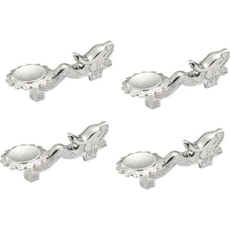 Porte-Baguettes en Alliage Rétro Dragon Porte-Baguettes Couteau Cuillère Fourchette Support Baguettes Reste, Argent 4 Pièces