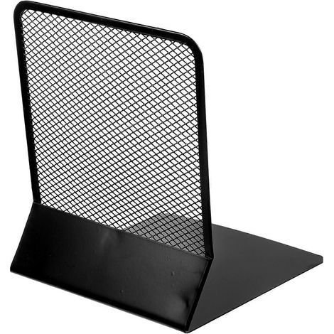 Metall-Buchstützen, Tischbuchstützen, Buchhalter, Buchstopper, Buchstützen für Homeoffice oder Aktenschrank – 16,5 x 15 x 13,5 cm – Schwarz (1/4)