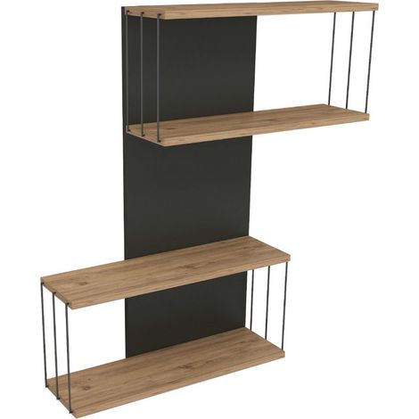 Mensola da parete in legno "Destan" - 65 x 19 x 96 cm - Marrone