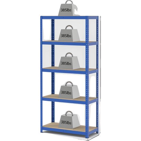 Étagères de rangement, capacité de charge lourde, hauteur réglable, Bleu (1/2)