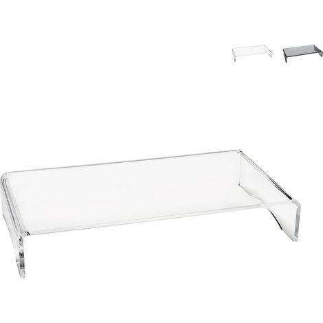 Supporto monitor oc scrivania in plexiglass trasparente 25x49x8cm Oly - Trasparente