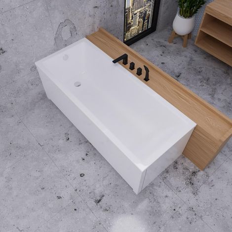 ECOLAM Badewanne Marella 150x70 cm Schürze Wanne Acrylwanne Rechteck Ablauf (1/5)