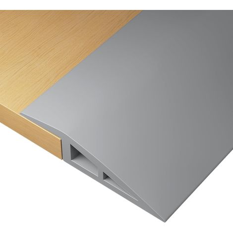Barre de Seuil Adhesive, 5CM x 1M Barre de Seuil Rattrapage de Niveau, Seuil de Porte Adhesif PVC, Rampe de Seuil Bandes pour Hauteur du Seuil 5mm10mm