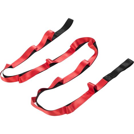 Sangle élastique de yoga en nylon rouge, idéale pour les exercices à domicile et la flexibilité (Pilates). (1/5)