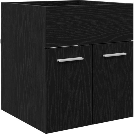 Sink cabinet Black Oak 41 x 38.5 x 46 cm Engineered Wood vidaXL