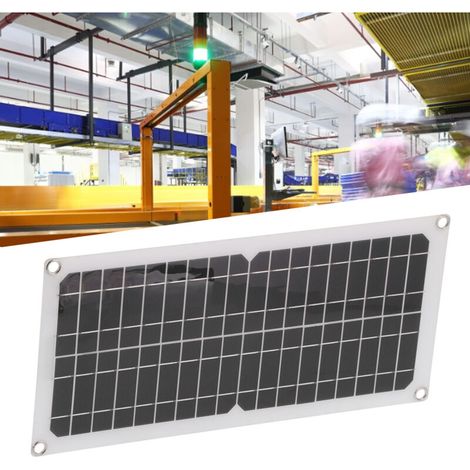 [Panneau Solaire Semi-flexible] Panneau solaire monocristallin 18W 12V pour voiture, camping, bateau avec câble USB et étanche IP65. (1/5)