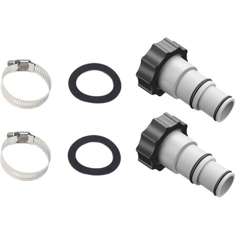 Adaptateur de tuyau de piscine A, Adaptateur de tuyau de piscine, 38 mm et 32 mm de diamètre, Adaptateur A pour piscine, Adaptateur de tuyau pour pompes Raccord de tuyau avec (2 pièces) (1/4)