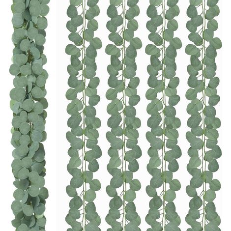 Künstliche Eukalyptus Girlande 12 Stück, 2m, Grün, Hängepflanze Deko (1/5)