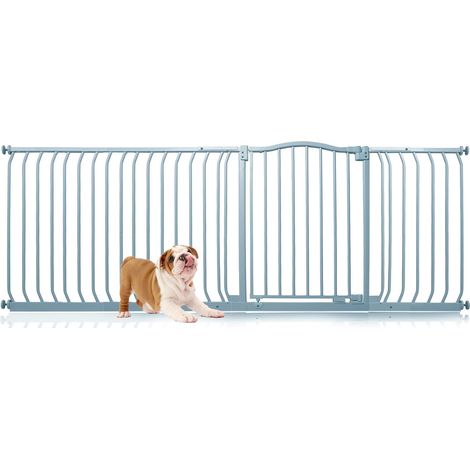 Bettacare Curved Top Dog Gate, 207cm - 216cm, Matt Grey, Pressure Fit Pet Gate for Dog and Puppy, Pet and Dog Barrier