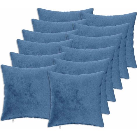 Housse de coussin 12 pc HEERLEN Bleu clair 50 x 50 cm Flanelle vidaXL (1/5)
