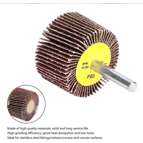 10 pièces meule à lamelles disque ponçage meulage polissage en toile abrasive tige 6 mm 40x25x6 mm acier inoxydable (1/5)