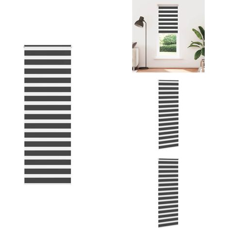 Store zèbre noir 70x230 cm largeur du tissu 65,9 cm polyester - Store Zébré - Stores Zébrés - Store À Enrouleur Zébré - Double Store À Enrouleur (1/5)