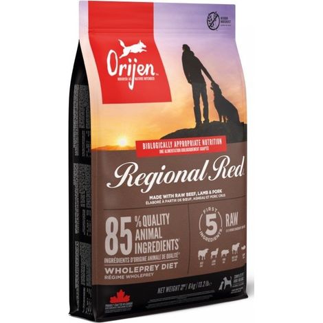 Orijen Régional Rouge 6 kg Adulte Bœuf, Agneau, Porc (1/2)