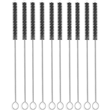 Brosse de nettoyage longue durée (paquet de 10), brosse de nettoyage flexibilité en poils nylon de 1 cm, rondelle en fil d'acier inoxydable antirouille pour gobelet réutilisables, bouteilles de sport (1/5)