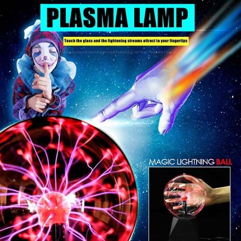 Lampe de fête colorée à billes ioniques électrostatiques en verre, base USB 3 pouces, boule lumineuse décorative pour soirées