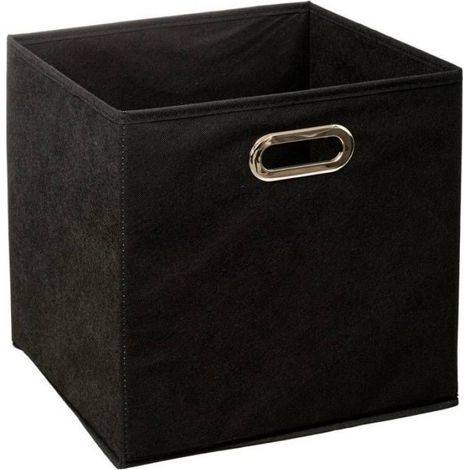 Boîte De Rangement - 31x31x31 Cm - En Polypropylène Et Métal - Noir - 1 Pièce (1/4)