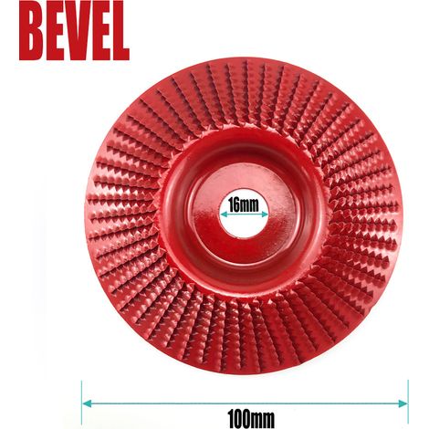 Disque à meuler pour meuleuse d'angle, disque à meuler plat, disque à meuler biseauté, meule, disque à meuler biseauté diamètre intérieur 16 mm (rouge) (1/5)