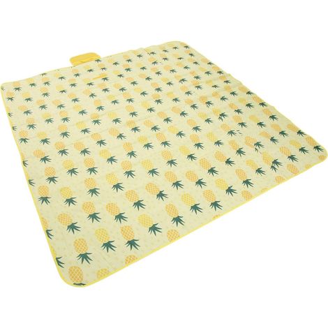 Couverture de pique-nique 150x200cm avec joli motif d'ananas, tissu Oxford hydrofuge et résistant, pour 4 à 6 personnes (1/5)
