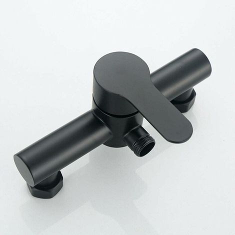 Badewannenarmatur aus schwarzem Edelstahl – Wandmontierte Mischbatterie mit Keramikventil – Wandmontage – Präzise Durchfluss- und Temperaturregelung (1/5)