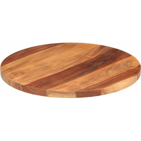 vidaXL Dessus de table bois massif d'acacia rond 25-27 mm 50 cm (1/5)