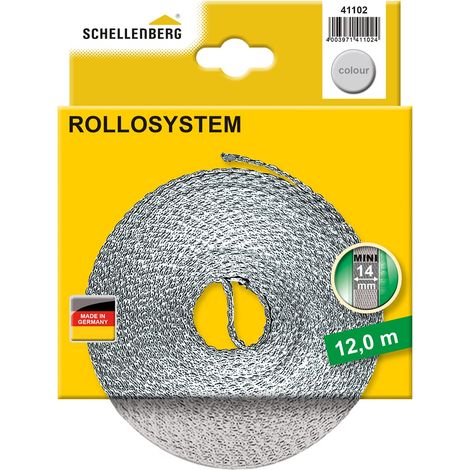Sangle de volet roulant pour fenêtre Largeur 14 mm Système Mini 12 m Gris (1/3)
