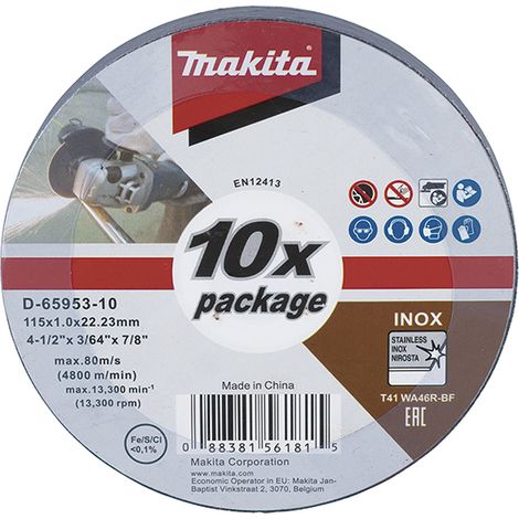 D-65953-10 Disco da taglio 115 x 1,0 x 22,23 mm, WA46R, 10 pezzi