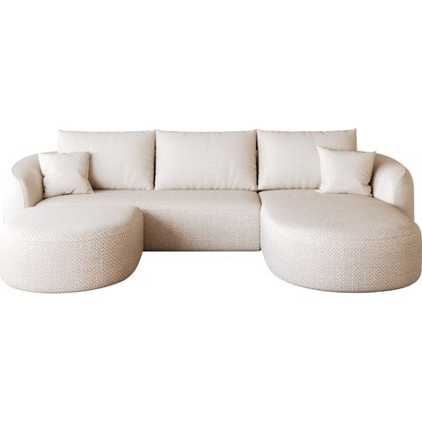 GagaCanapé d'angle U 266 cm, blanc, sans montage (1/5)