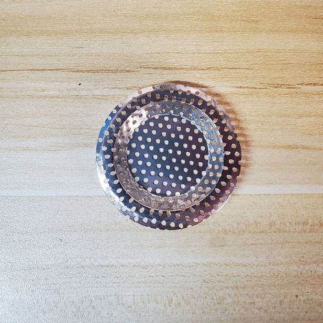 Filtre d'évier petit format en acier inoxydable (6 cm), anti-obstruction pour lavabo/balcon, séparateur de déchets alimentaires à fines perforations.- Lot de 5 (1/5)