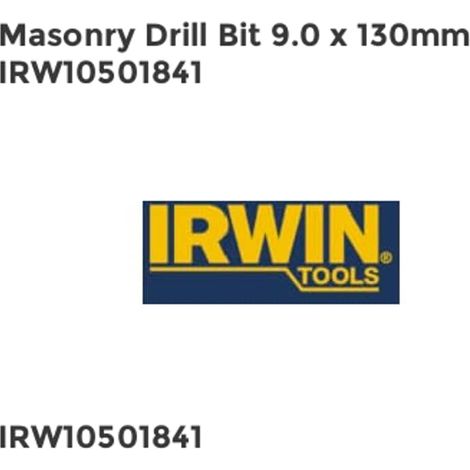 Irwin 10501841 Masonry Drill Bit 9.0 x 130mm IRW10501841