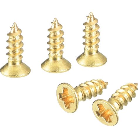 60Pcs Vis à Bois Laiton M2x6mm Phillips Tête Vis Auto-Taraudeuse (1/5)