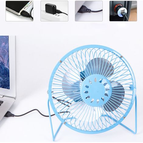 1 Ventilateur USB, rotation 360°, métal, 2 vitesses, silencieux, bureau domicile (1/5)