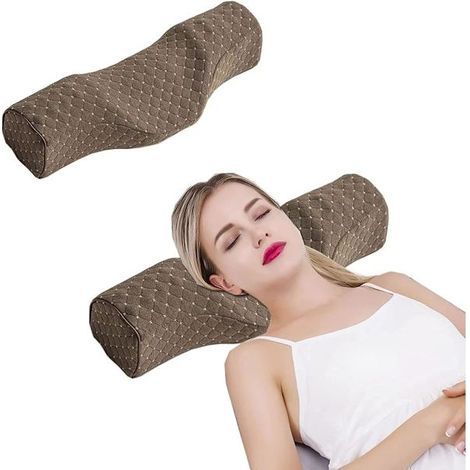 Memory foam cervical pillow for neck pain relief, cervical support pillow for side sleepers, brown-AquaForge (1/5)