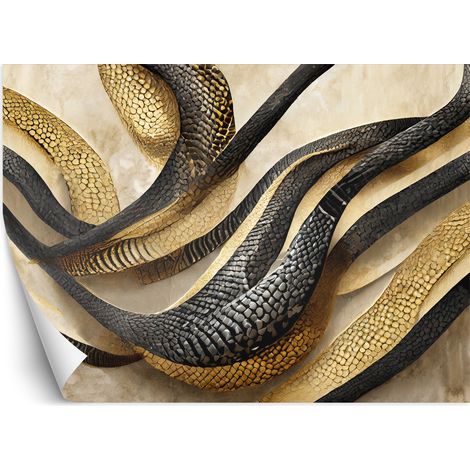 Fototapete Schlangenhaut Glamour Gold Textur 100x70 cm (1/5)