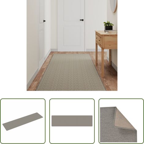 Sisaloptik -  Teppichläufer Sisal-Optik Silbern 80x300 cm