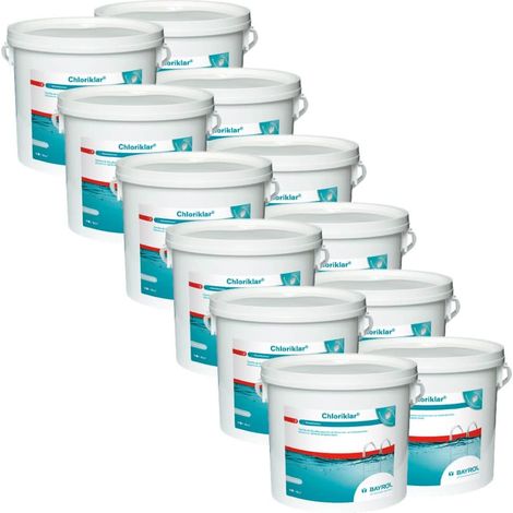 Pack Chlore choc pastille Chloriklar 5 kg Bayrol Quantité Pack de 12