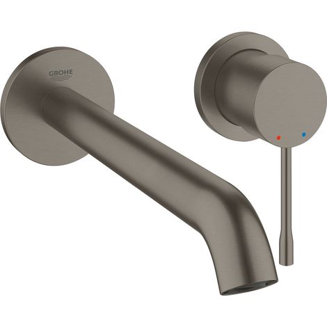 Grohe Essence - Rubinetto L a 2 fori per lavabo, grafite scura spazzolata 19967AL1 (1/3)