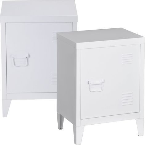 Juego de 2 mesitas de noche 57 x 40 x 30 cm blanco 030008832