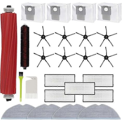 Pièces détachées pour aspirateur robot Roborock S7 MaxV Ultra/S7 Max Ultra : brosse principale, filtre HEPA, lingettes de nettoyage et sacs à poussière. (1/5)