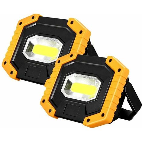 Projecteur LED Rechargeable 30W 2000LM T-SUN Projecteur Chantier Lumière de Travail 3 Modes Lanterne Portable Projecteur LED USB pour Camping, Chantier, Garage, Atelier(2pack) (1/5)