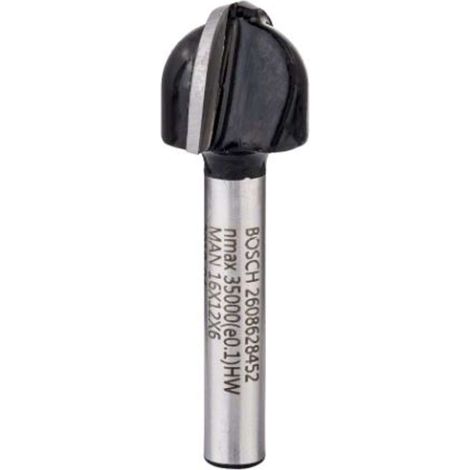 Fresa a gola vuota, 6 mm, R1 8 mm, D 15,9 mm, L 12,3 mm, G 45 mm (1/3)