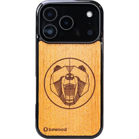 Funda de madera Bewood para iPhone 17 Pro Merbau Bear (1/5)