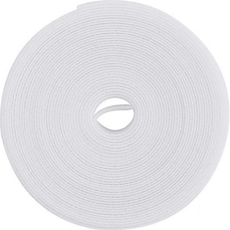 Bridas para cables, reutilizables y versátiles para la gestión de cables, 5 m x 1,2 cm, blancas (1/4)