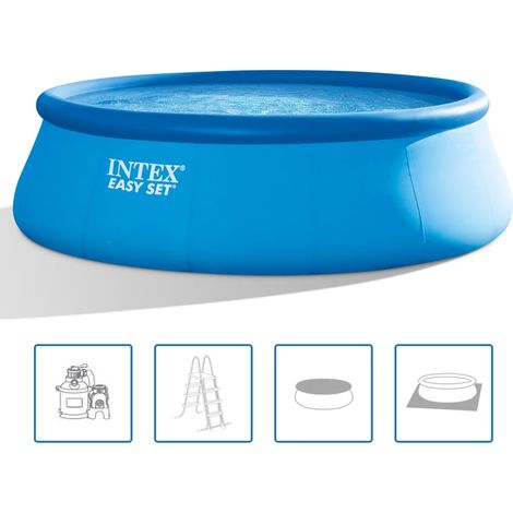 Intex – Piscine hors sol Easy Set 457 x 122 cm – Matériaux 3 couches résistants – Capacité 14 141 litres – Installation rapide en 15 minutes (1/5)